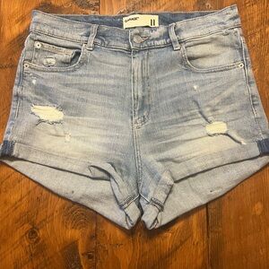 Garage High-Waisted Retro Blue Denim Shorts